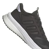 Championes Adidas X_PLR Phase negros con suela blanca, diseñados para running y uso diario. Cuentan con tecnología Boost y Bounce para mayor amortiguación y retorno de energía. Fabricados con materiales reciclados.
