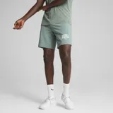 Shorts deportivos Puma Class color verde con logo Puma Sports Club estampado en blanco.