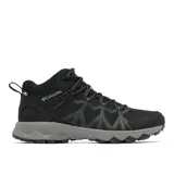 Zapatillas de trekking Columbia Peakfreak II Mid, color negro con suela gris. Cuenta con tecnología OutDry™ que bloquea la humedad, sistema Navic Fit™ para mayor estabilidad, entresuela TechLite+™ para amortiguación y suela Adapt Trax™ para tracción en cualquier terreno.