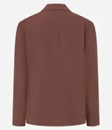 Blazer marrón de viscolino con solapas, botones para cierre y bolsillos delanteros. Corte amplio.