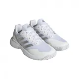 Championes Adidas Game Court 2 de mujer, color blanco con detalles plateados.