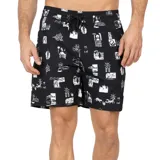 Short de baño Volcom Abg Surge con estampado de dibujos en blanco y negro.