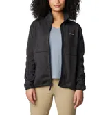 Campera polar Columbia Sweater Weather, color gris jaspeado, con cierre frontal completo, cuello alto y bolsillos laterales con cierre.