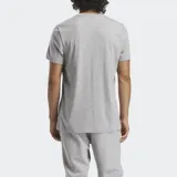 Remera gris de mangas cortas y cuello redondo, con logo de la marca estampado en el pecho.