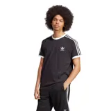 Remera entallada de algodón negro con cuello redondo y puños de canalé, diseño clásico con el logo de adidas en el pecho.