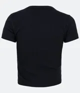 Blusa verde oscuro de algodón acanalado, corte ajustado y cuello redondo.