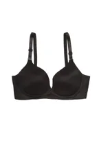 Soutien negro con textura acanalada, breteles regulables y aro.