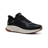 Championes deportivos Skechers Slip-ins Bobs Squad Chaos 4, color negro, sin cordones, con capellada de malla, plantilla Memory Foam y suela de tracción flexible.