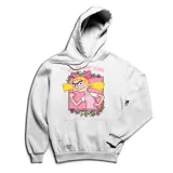 Canguro blanco con capucha y bolsillo frontal, con estampado de Helga Pataki del dibujo animado Hey Arnold!