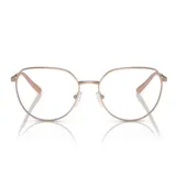Armazones para lentes Armani Exchange modelo 1056, color dorado, con forma redonda y patillas finas.
