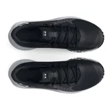 Championes de básquet Under Armour UA Jet 23, color negro con detalles dorados y suela blanca.