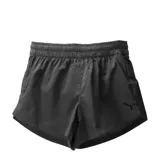 Short deportivo Puma Woven de mujer, color negro con logo estampado en la pierna.