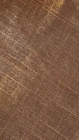 Camisa de lino color marrón metalizado, con volados en cuello y pechera, y botones ocultos.