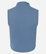 Blusa color beige, sin mangas, con cuello alto y confeccionada en tejido de poliamida seamless.