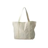 Bolso tote de algodón color crudo con asas de cinta y estampado azul con el logo de la marca Maison Kitsuné y la leyenda "Paris, France".