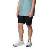 Short cargo negro de Columbia para hombre, con tejido elástico bidireccional, bolsillos cargo, bolsillos para las manos y bolsillo posterior.