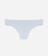 Bombacha bikini color rosa claro, confeccionada en poliamida con acabado seamless.