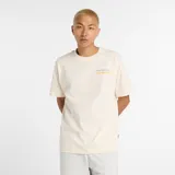 Remera de algodón color crema, corte holgado, con cuello redondo y un pequeño estampado minimalista en el pecho que dice "The Intelligent Choice" sobre una línea amarilla.