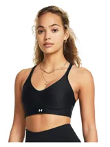 Top deportivo negro Under Armour Infinity Low 2.0 con tecnología de sujeción que se sincroniza con cada movimiento y relleno de espuma hueca ultraligera.