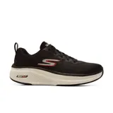 Championes deportivos Skechers Go Run Elevate 2.0 Fluid Motion, color negro con logo de la marca en rojo y blanco. Cuenta con plantilla Air-Cooled Goga Mat, amortiguación ULTRALIGERA y tecnología M-Strike.