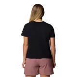 Remera blanca de algodón orgánico con cuello redondo y logo de Columbia estampado en el pecho.