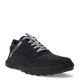 Zapato Caterpillar Hex Ready Low Mesh, color negro con detalles en gris, de corte bajo y cordones.