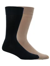 Pack de calcetines largos de algodón con tecnología Silpure y Comfort Cuff, color negro y beige.