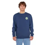 Buzo azul de cuello redondo, marca Rip Curl, con logo estampado en el pecho.