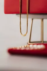 Collar dorado con cuatro cadenas finas de acero quirúrgico con baño de oro.