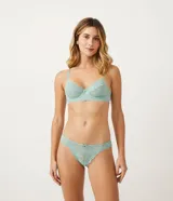 Soutien blanco de encaje floral, sin relleno y con aro.