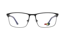 Armazón para lentes de receta MDQ modelo M29, color negro mate, de forma rectangular y estilo moderno.