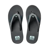 Ojotas Reef Fanning color gris con detalles en azul.