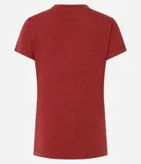 Blusa blanca de algodón con cuello en V, manga corta y bolsillo frontal.