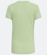 Blusa blanca de algodón con cuello en V, manga corta y bolsillo frontal.