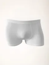 Boxer blanco de microfibra sin costuras, con cintura elástica y diseño anatómico.