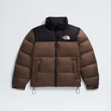 Campera puffer The North Face modelo 1996 Retro Nuptse 700, color marrón con canesú negro.
