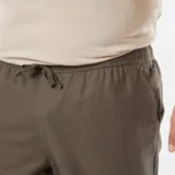 Pantalón de corte confortable color caqui, confeccionado en mezcla de lino.