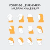 Braga de cuello tubular Buff, de color verde oscuro, con textura de tejido polar en la parte inferior y tejido más liso en la superior.