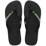 Ojotas Havaianas modelo Brasil Logo, color azul con tiras blancas y logo de Brasil.