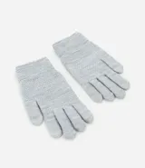 Guantes grises de punto con textura y tecnología touch screen.