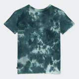 Remera verde con efecto tie-dye y logo de Vans estampado en el pecho.