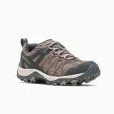 Championes de trekking Merrell Accentor 3, color marrón y gris, con capellada de gamuza y malla transpirable, cordones y correas reciclados, puntera de goma protectora, entresuela de espuma EVA y suela de goma con tracción duradera.
