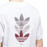 Remera blanca de algodón con logo Adidas Triple Trifolio estampado en el pecho. Corte clásico, cuello redondo y mangas cortas.