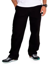 Pantalón negro de twill de corte recto, con cierre de cremallera y botón. Tiene bolsillos laterales, traseros tipo parche, trabilla para martillo y bolsillo utilitario en la parte trasera del muslo.