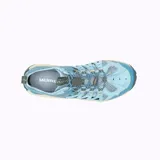 Championes de senderismo Merrell Accentor 3 Sieve color celeste con detalles en azul y gris. Capellada de malla y cuero sintético con sistema de ajuste con cordón elástico. Suela de goma adherente con tecnología Merrell Air Cushion.