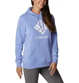Buzo negro con capucha y bolsillo tipo canguro. Logotipo de Columbia estampado en blanco en el pecho.