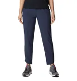Pantalón de senderismo azul marino, de corte recto y largo tobillero, con cintura elástica ajustable, bolsillos laterales y tecnología Omni-Wick para absorción de la humedad.