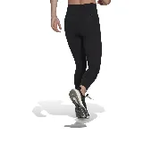 Calza de running Adidas, color negro, con cintura alta y cordón ajustable.