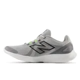 Championes New Balance 430 V4 color gris con logo negro y detalles en verde neón.