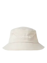 Sombrero tipo bucket color crema con bordado frontal con la frase 'Originals Studio'. Diseño liviano ideal para el verano. Tejido plano tipo twill, resistente y duradero.